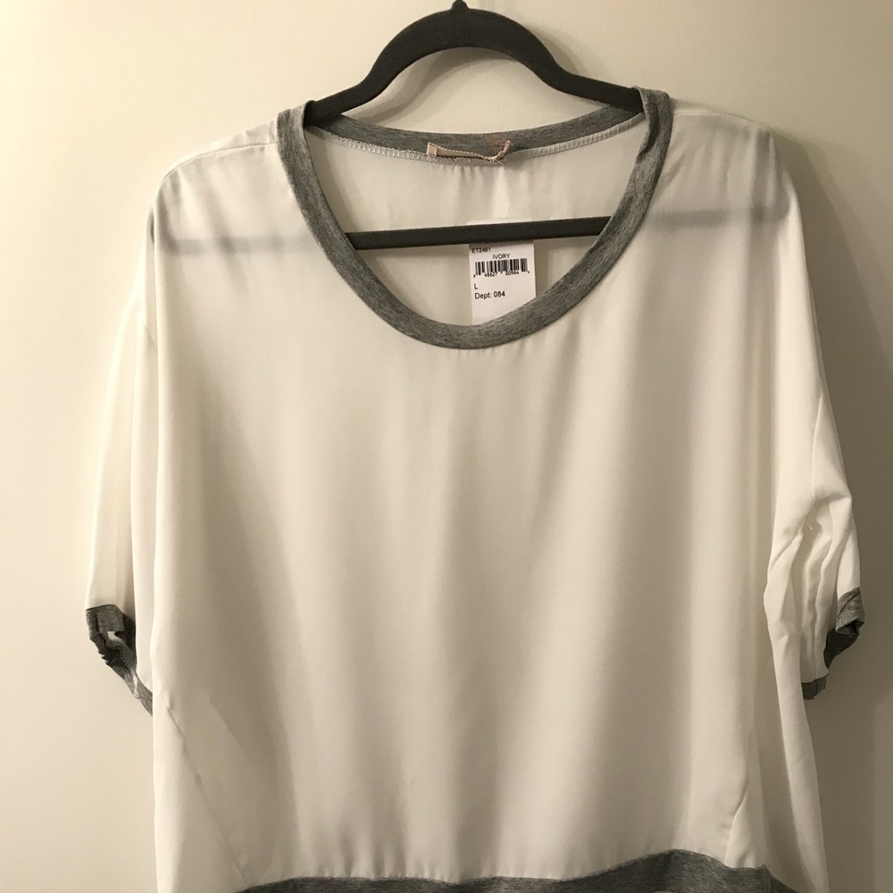 White high low top with gray trim